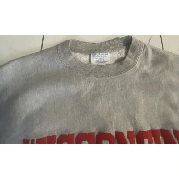 Vintage University Of Wisconsin Badgers Champion Reverse Weave Sweatshirt Mens M - Picture 5 of 9